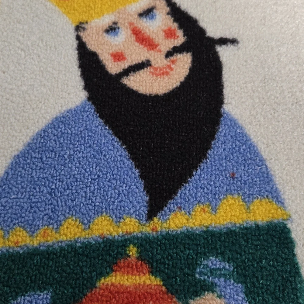 Colorful Three Kings Bath Mat And Fabric Shower Curtain